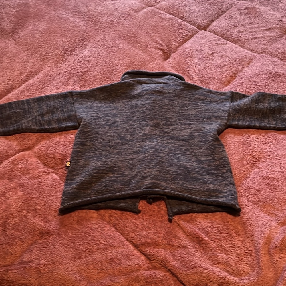 Peruvian Trading Co 100% Merino Wool Sweater Sz M Women Cardigan Marl Blue Gray - Picture 2 of 14